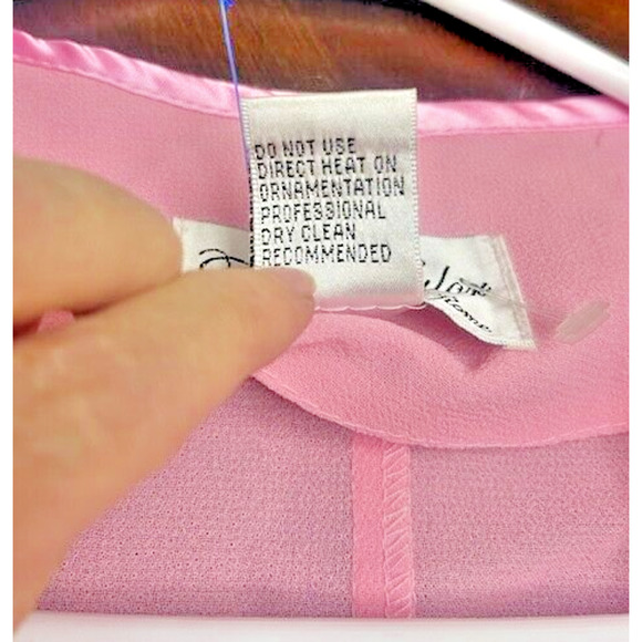 VINTAGE Tally Taylor Womens Sz 14 Suit Top Blazer Formal PINK RHINESTONE BUTTONS - Picture 5 of 14